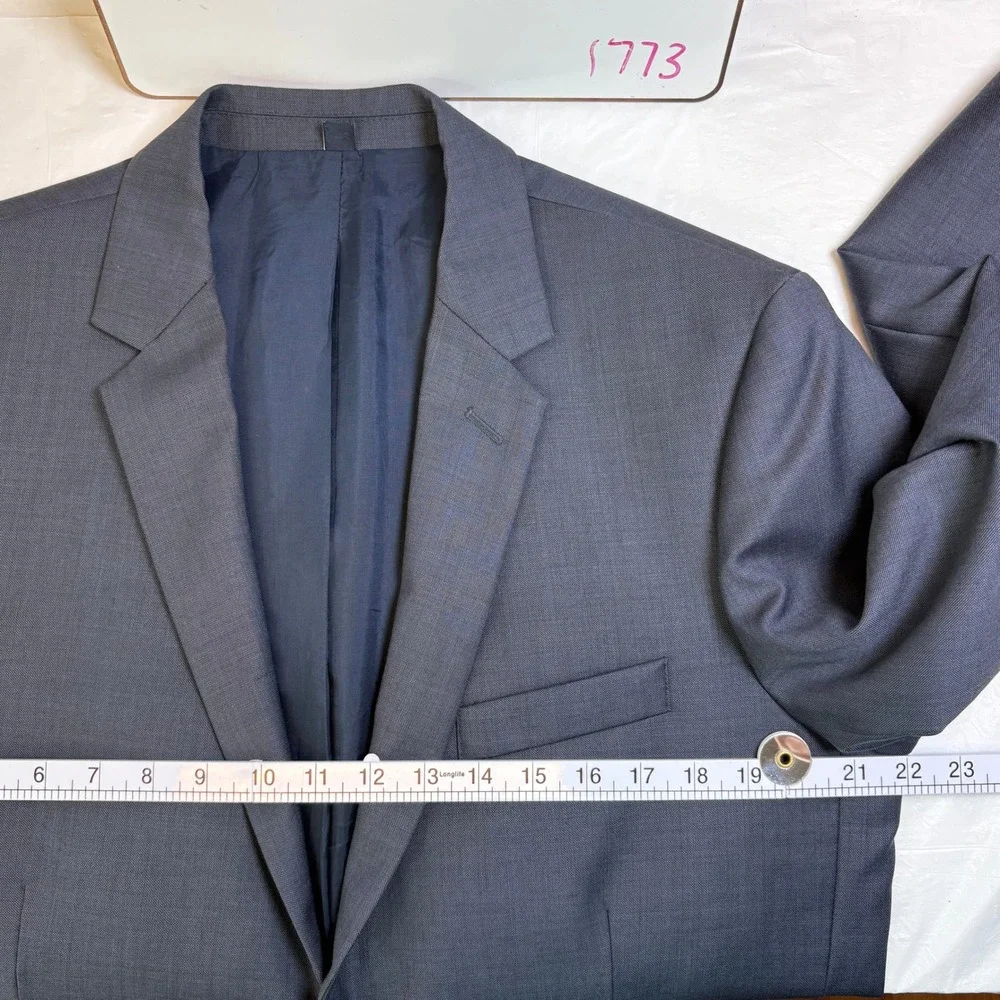 J.Crew Thompson Mens 42L Wool Blazer Blue 2-Button Suit Jacket 47226 SP16